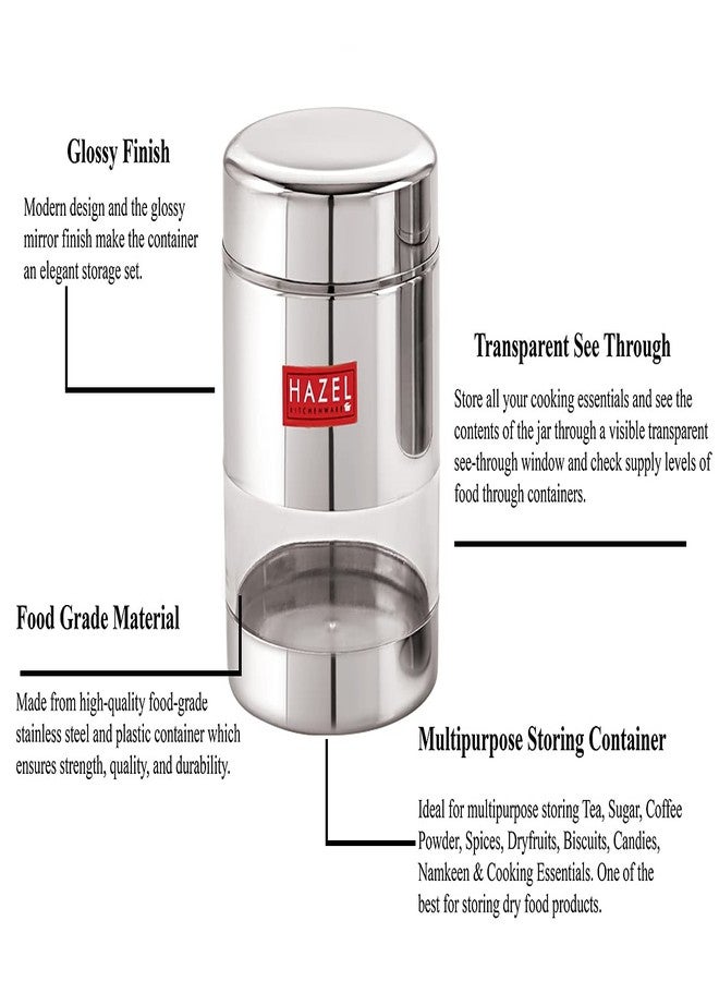 HAZEL Stainless Steel Masala Container | 400 ml Capacity Transparent Masala Boxes for Kitchen | See Through Air Tight Container with Silver Color Box with Glossy Finish, Set of 6 - Image 4